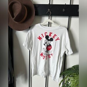 Disney Mickey Mouse white retro vintage inspired cotton T-shirt tee shirt